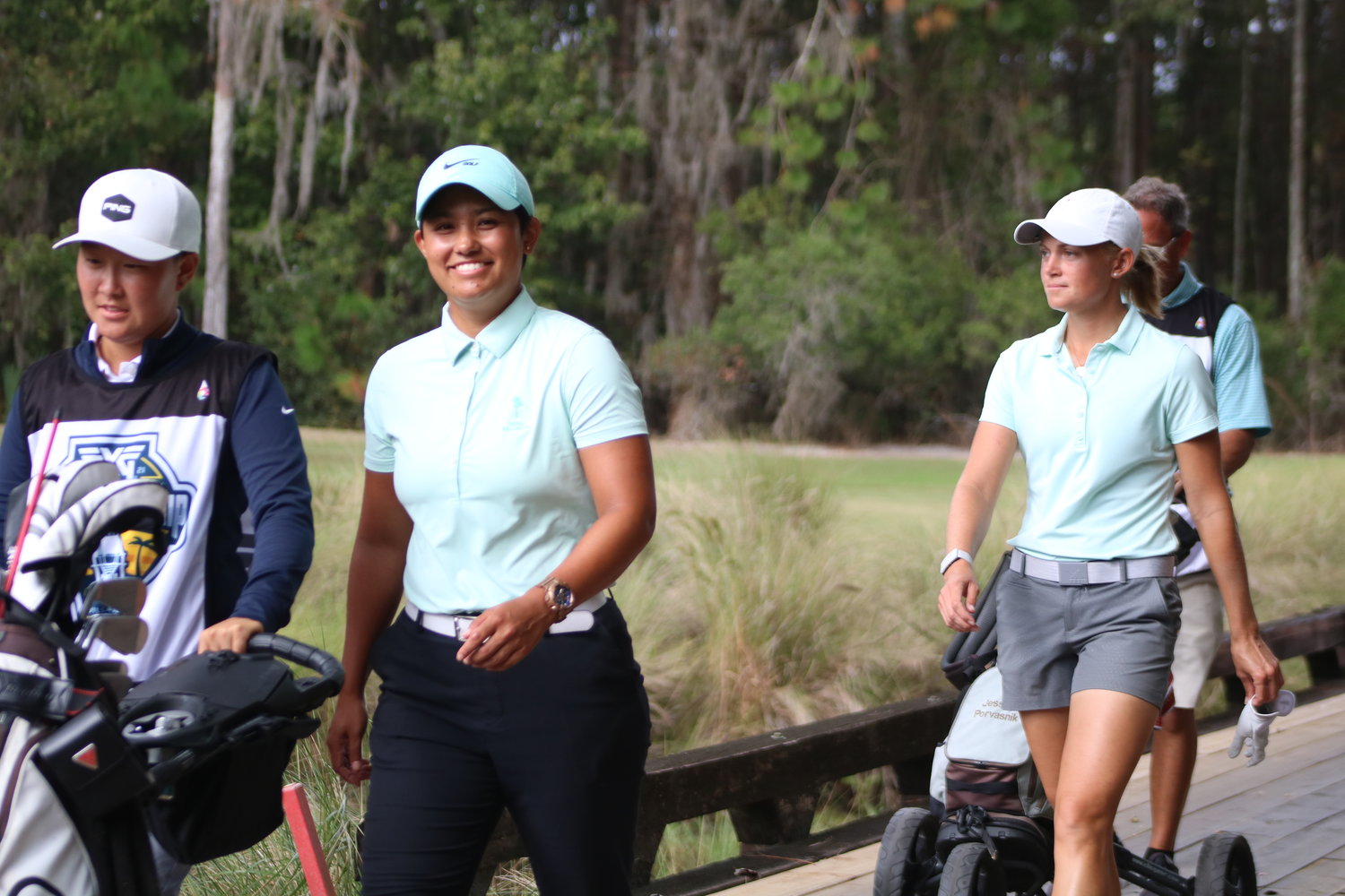 Julianne Alvarez and Jessica Porvasnik played the Slammer and Squire Golf Course at the World Golf Village during the final round of the PXG Women’s Match Play Championship.